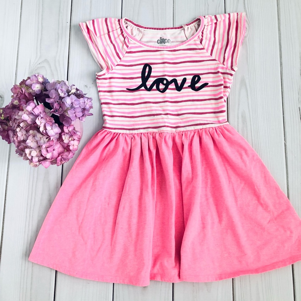 Graphic Pink and Stripes Dress
